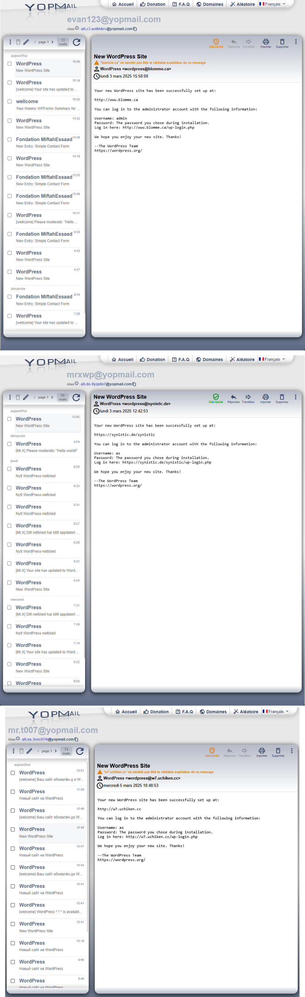 Yopmail addresses